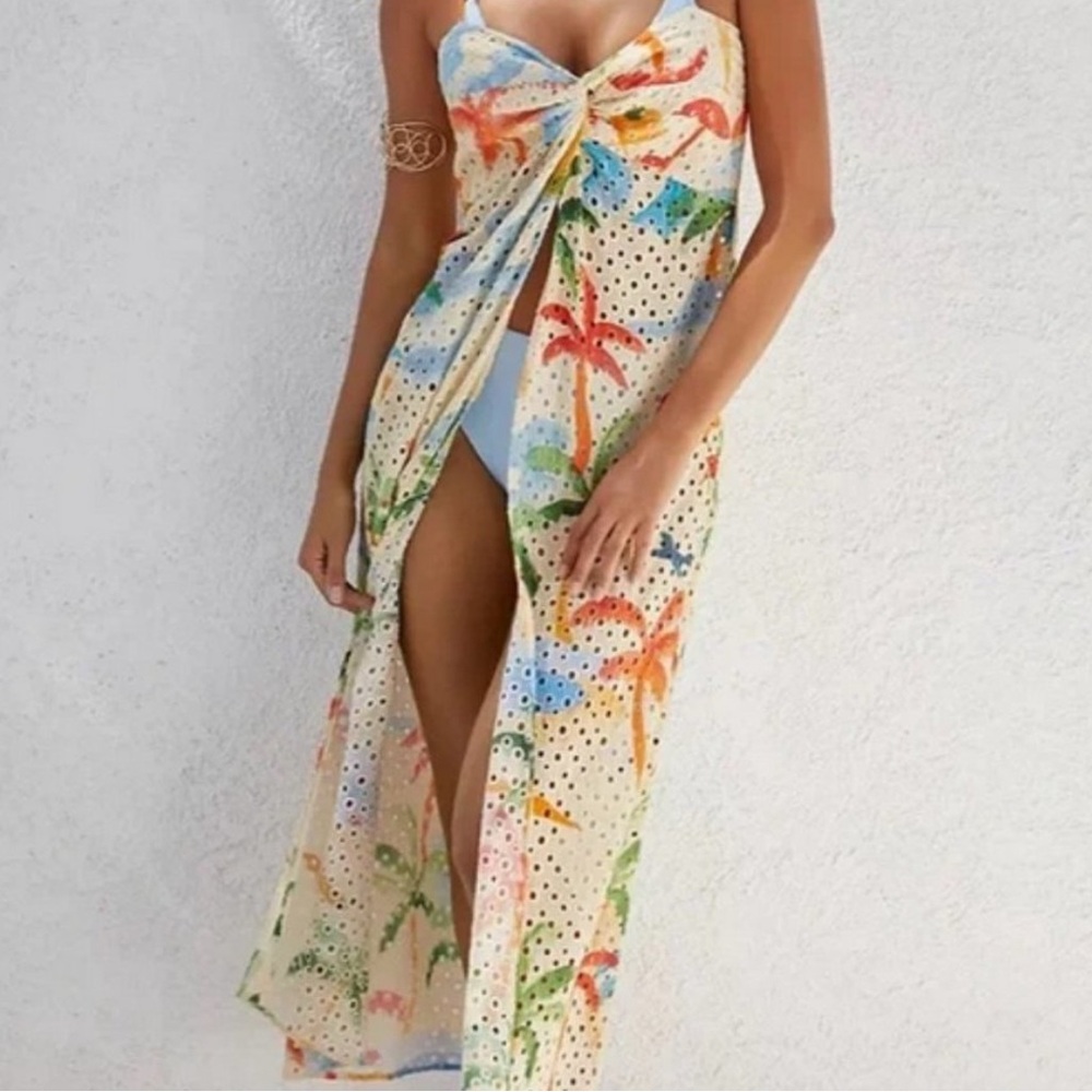FARM Rio Multicolor Tropical Swim Cover-Up